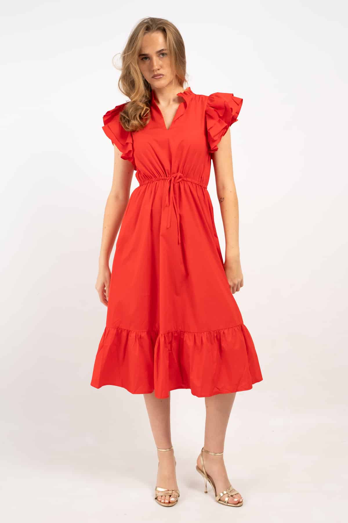 Miley Dillan Midi Ruffle Dress