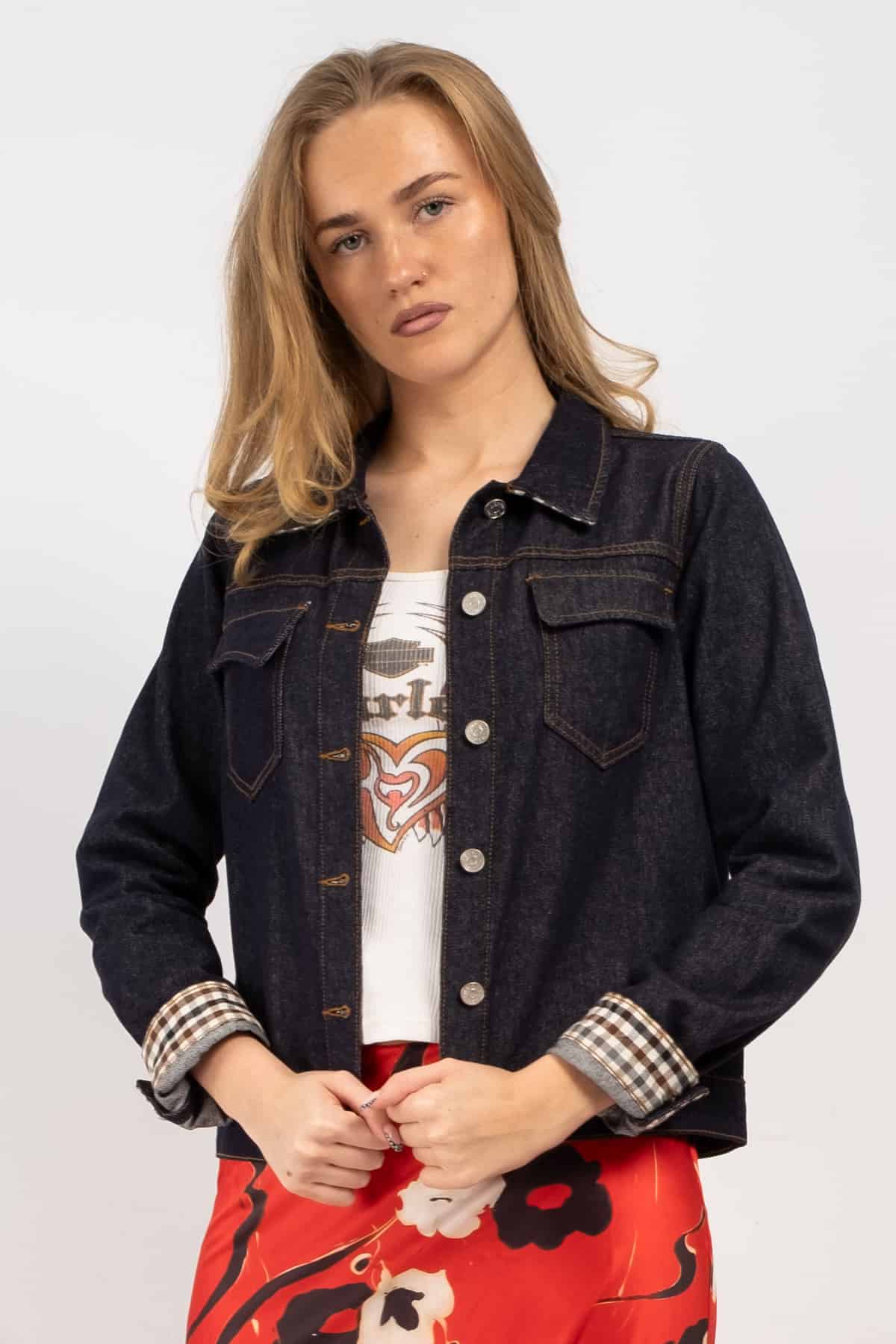 Downtown Ava Sculpted Denim Jacket